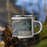 Right View Custom Red River New Mexico Map Enamel Mug in Afternoon on Grass With Trees in Background