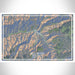 Red River New Mexico Map Print Landscape Orientation in Afternoon Style With Shaded Background