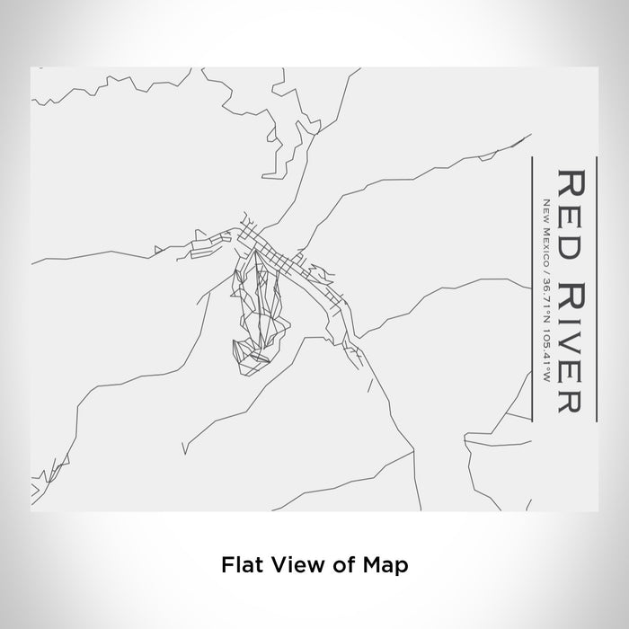 Rendered View of Red River New Mexico Map Engraving on 20oz Stainless Steel Insulated Bottle with Bamboo Top in White