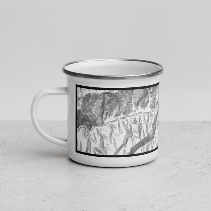 Left View Custom Red River New Mexico Map Enamel Mug in Classic