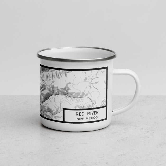 Right View Custom Red River New Mexico Map Enamel Mug in Classic
