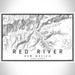 Red River New Mexico Map Print Landscape Orientation in Classic Style With Shaded Background