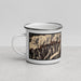 Left View Custom Red River New Mexico Map Enamel Mug in Ember