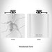 Rendered View of Red River New Mexico Map Engraving on 6oz Stainless Steel Flask in White