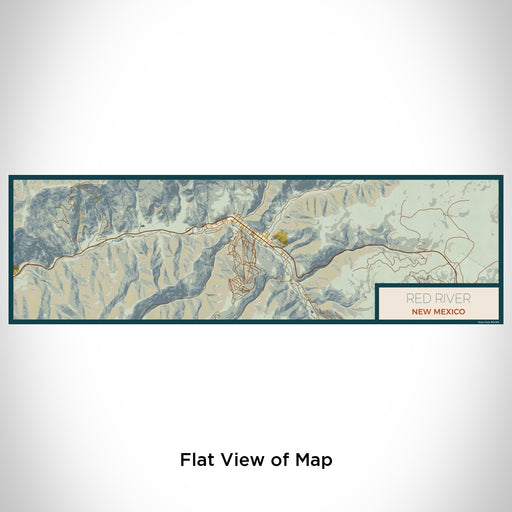 Flat View of Map Custom Red River New Mexico Map Enamel Mug in Woodblock