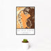 12x18 Red Rock Canyon Nevada Map Print Portrait Orientation in Ember Style With Small Cactus Plant in White Planter