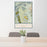 24x36 Red Rock Canyon Nevada Map Print Portrait Orientation in Woodblock Style Behind 2 Chairs Table and Potted Plant