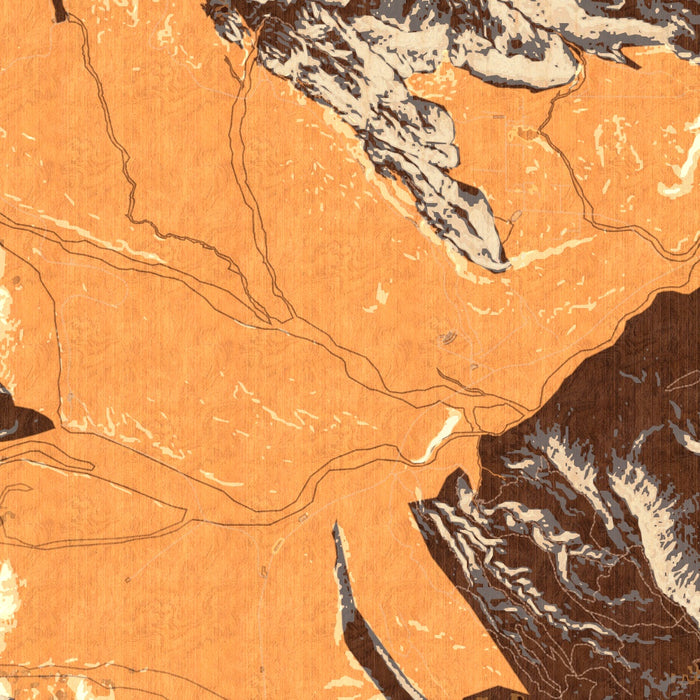 Red Rock Canyon Nevada Map Print in Ember Style Zoomed In Close Up Showing Details