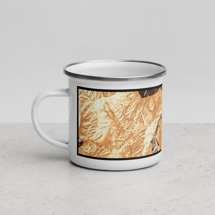 Left View Custom Red Rock Canyon Nevada Map Enamel Mug in Ember