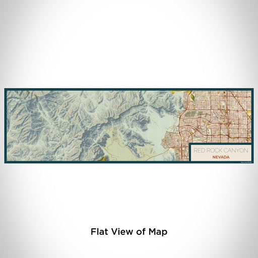 Flat View of Map Custom Red Rock Canyon Nevada Map Enamel Mug in Woodblock