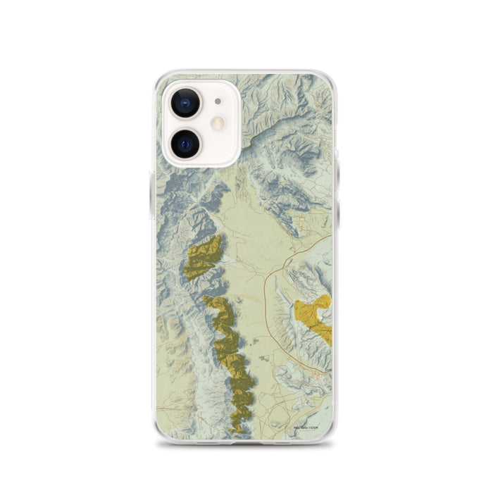 Custom Red Rock Canyon Nevada Map iPhone 12 Phone Case in Woodblock