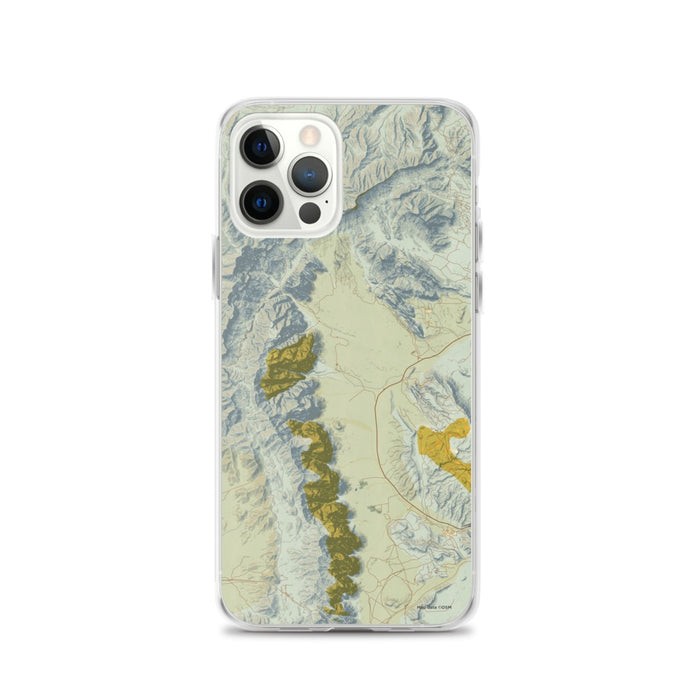 Custom Red Rock Canyon Nevada Map iPhone 12 Pro Phone Case in Woodblock