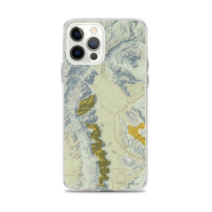 Custom Red Rock Canyon Nevada Map iPhone 12 Pro Max Phone Case in Woodblock