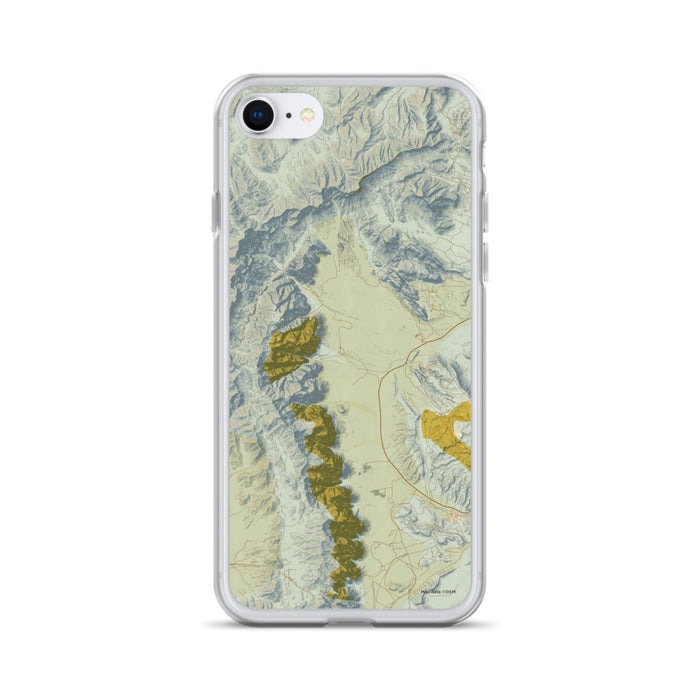 Custom Red Rock Canyon Nevada Map iPhone SE Phone Case in Woodblock