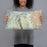 Person holding 20x12 Custom Red Rock Canyon Nevada Map Throw Pillow in Woodblock