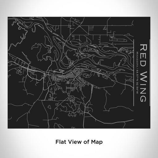 Rendered View of Red Wing Minnesota Map Engraving on 20oz Stainless Steel Insulated Bottle with Bamboo Top in Black