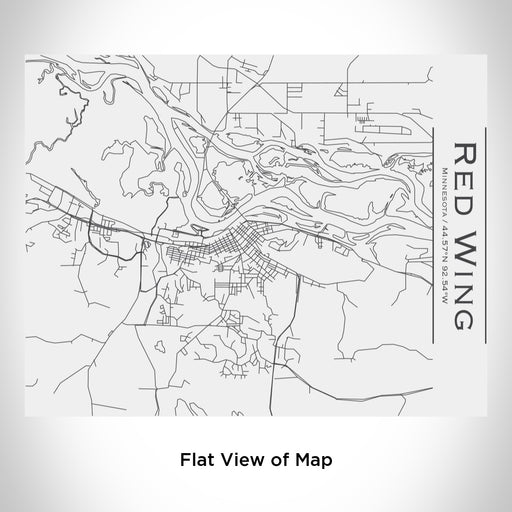 Rendered View of Red Wing Minnesota Map Engraving on 20oz Stainless Steel Insulated Bottle with Bamboo Top in White