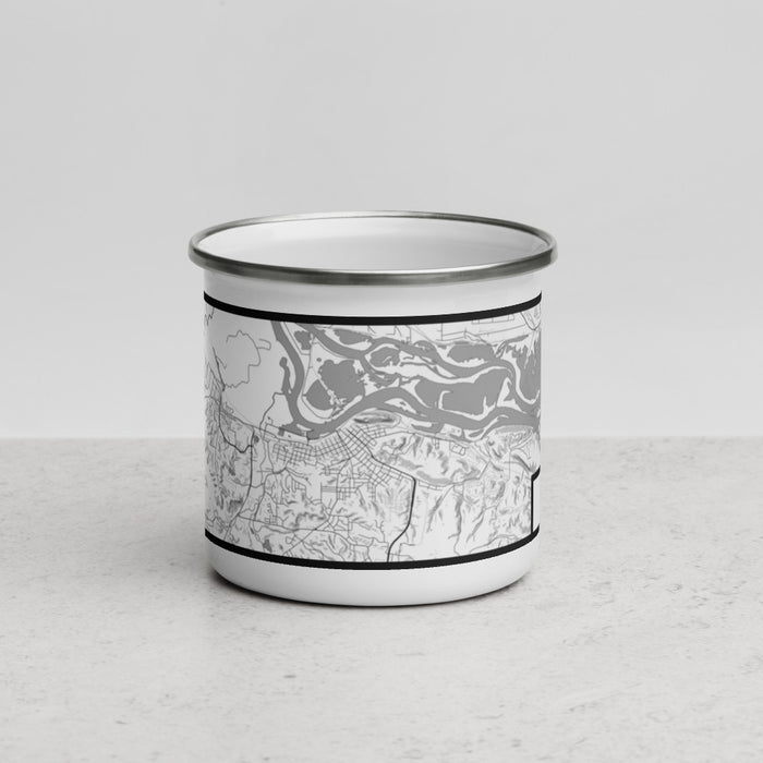 Front View Custom Red Wing Minnesota Map Enamel Mug in Classic