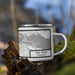 Right View Custom Red Wing Minnesota Map Enamel Mug in Classic on Grass With Trees in Background