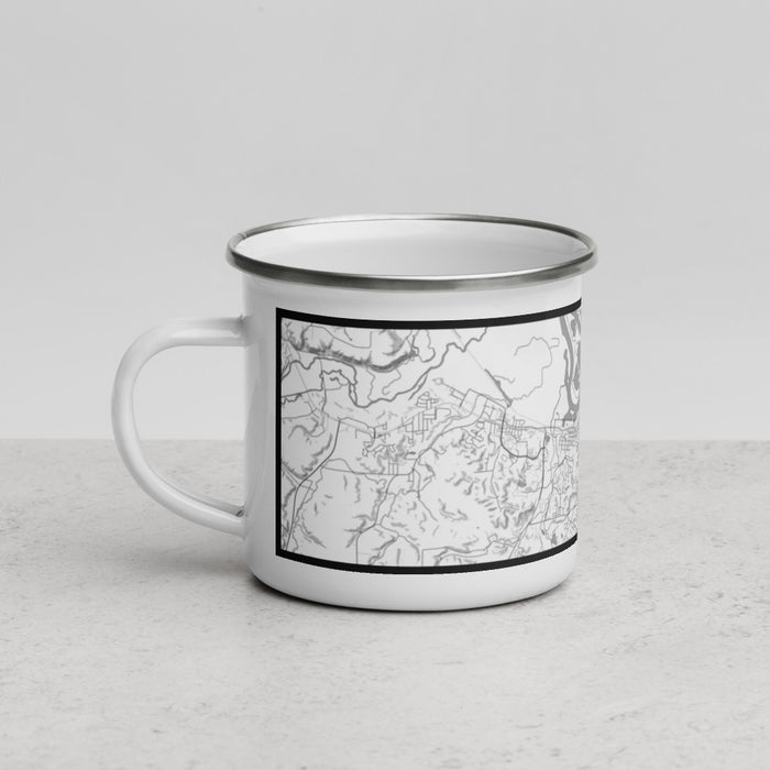 Left View Custom Red Wing Minnesota Map Enamel Mug in Classic