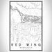 Red Wing Minnesota Map Print Portrait Orientation in Classic Style With Shaded Background