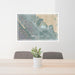 24x36 Redwood City California Map Print Lanscape Orientation in Afternoon Style Behind 2 Chairs Table and Potted Plant