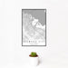 12x18 Redwood City California Map Print Portrait Orientation in Classic Style With Small Cactus Plant in White Planter