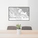 24x36 Redwood City California Map Print Landscape Orientation in Classic Style Behind 2 Chairs Table and Potted Plant