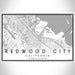 Redwood City California Map Print Landscape Orientation in Classic Style With Shaded Background