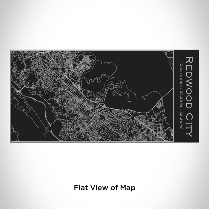 Rendered View of Redwood City California Map Engraving on 17oz Stainless Steel Insulated Cola Bottle in Black
