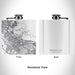 Rendered View of Redwood City California Map Engraving on 6oz Stainless Steel Flask in White