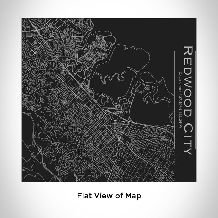 Rendered View of Redwood City California Map Engraving on 17oz Stainless Steel Insulated Tumbler in Black