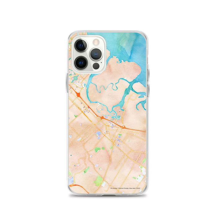 Custom Redwood City California Map iPhone 12 Pro Phone Case in Watercolor