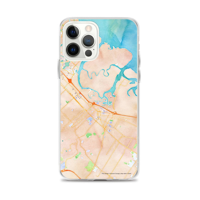 Custom Redwood City California Map iPhone 12 Pro Max Phone Case in Watercolor