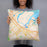 Person holding 18x18 Custom Redwood City California Map Throw Pillow in Watercolor