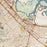 Redwood City California Map Print in Woodblock Style Zoomed In Close Up Showing Details