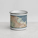 Front View Custom Redwood City California Map Enamel Mug in Woodblock