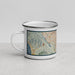Left View Custom Redwood City California Map Enamel Mug in Woodblock