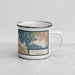 Right View Custom Redwood City California Map Enamel Mug in Woodblock