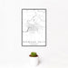 12x18 Redwood Falls Minnesota Map Print Portrait Orientation in Classic Style With Small Cactus Plant in White Planter