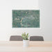 24x36 Redwood Falls Minnesota Map Print Lanscape Orientation in Afternoon Style Behind 2 Chairs Table and Potted Plant