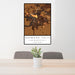 24x36 Redwood Falls Minnesota Map Print Portrait Orientation in Ember Style Behind 2 Chairs Table and Potted Plant
