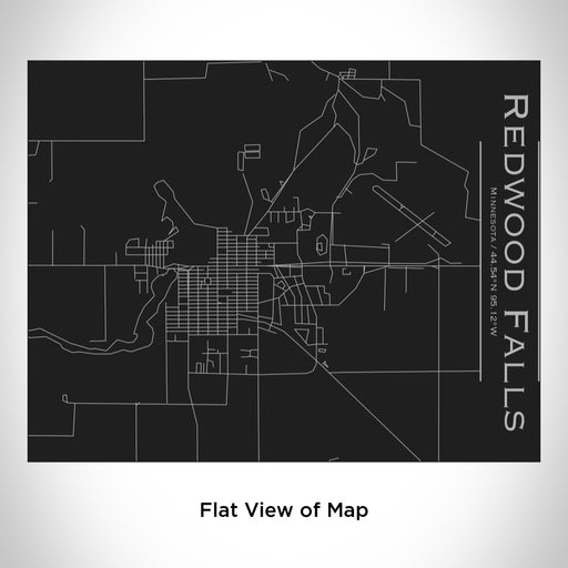 Rendered View of Redwood Falls Minnesota Map Engraving on 20oz Stainless Steel Insulated Bottle with Bamboo Top in Black