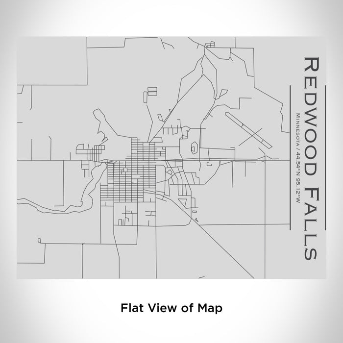 Rendered View of Redwood Falls Minnesota Map Engraving on 20oz Stainless Steel Insulated Bottle with Bamboo Top
