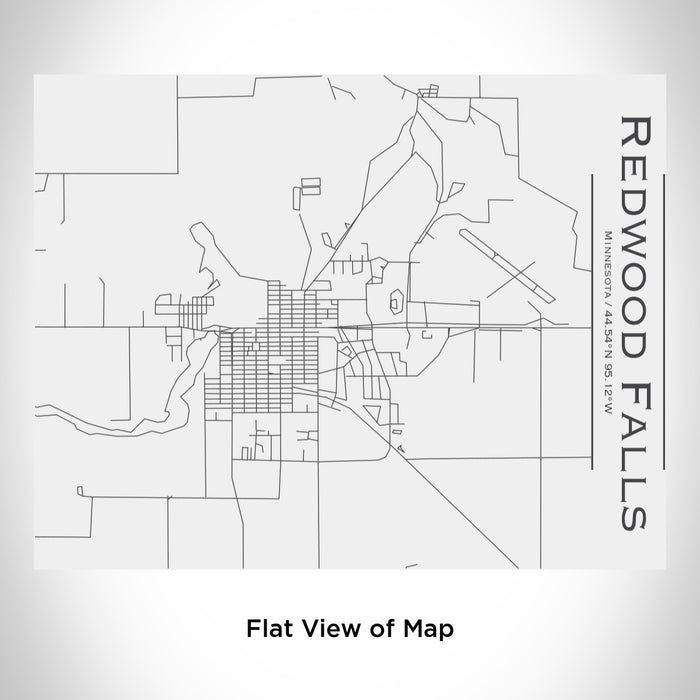 Rendered View of Redwood Falls Minnesota Map Engraving on 20oz Stainless Steel Insulated Bottle with Bamboo Top in White