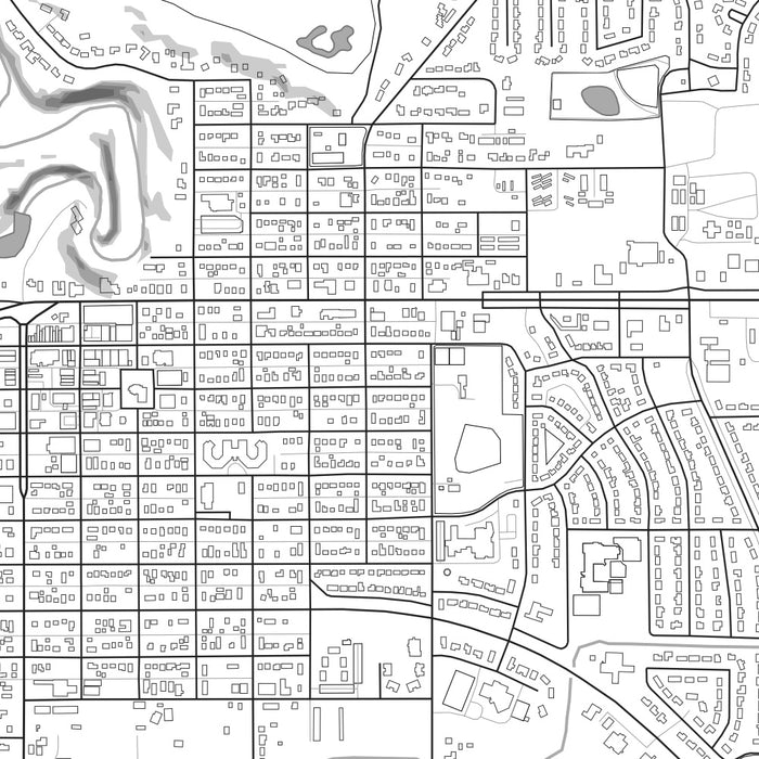 Redwood Falls Minnesota Map Print in Classic Style Zoomed In Close Up Showing Details