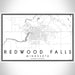 Redwood Falls Minnesota Map Print Landscape Orientation in Classic Style With Shaded Background