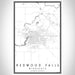 Redwood Falls Minnesota Map Print Portrait Orientation in Classic Style With Shaded Background