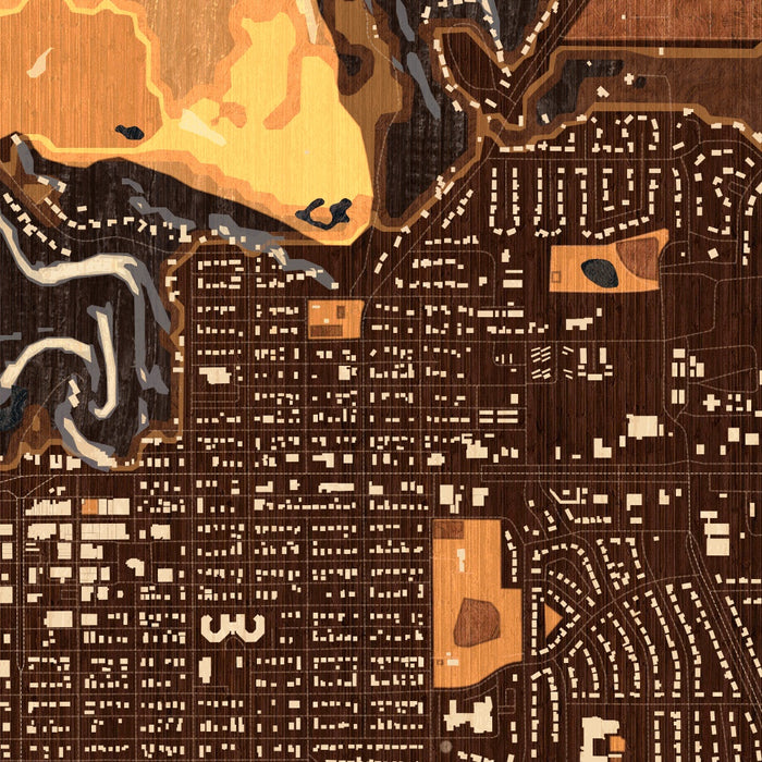 Redwood Falls Minnesota Map Print in Ember Style Zoomed In Close Up Showing Details