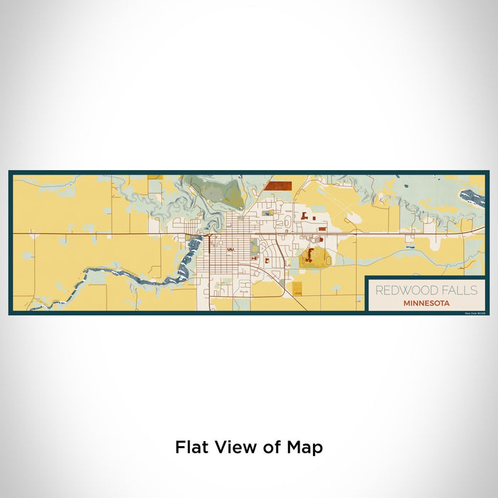 Flat View of Map Custom Redwood Falls Minnesota Map Enamel Mug in Woodblock